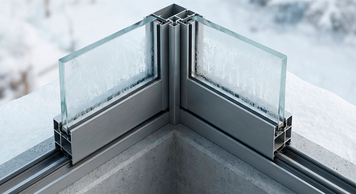 Разрез холодного алюминиевого профиля